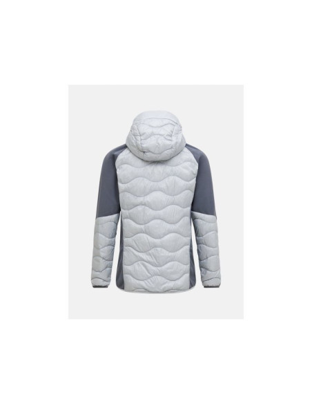 Kurtka puchowa męska peak performance m helium down hybrid hood kolor szary