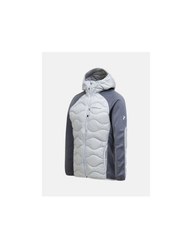 Kurtka puchowa męska peak performance m helium down hybrid hood kolor szary