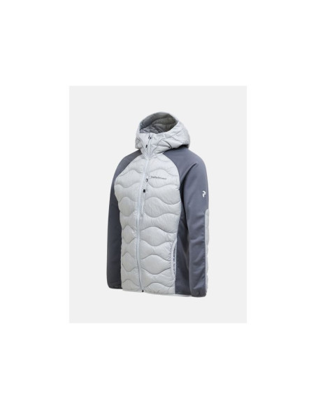 Kurtka puchowa męska peak performance m helium down hybrid hood kolor szary