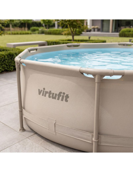 Virtufit okrągły basen 305 cm z pompą filtrującą beżowy
