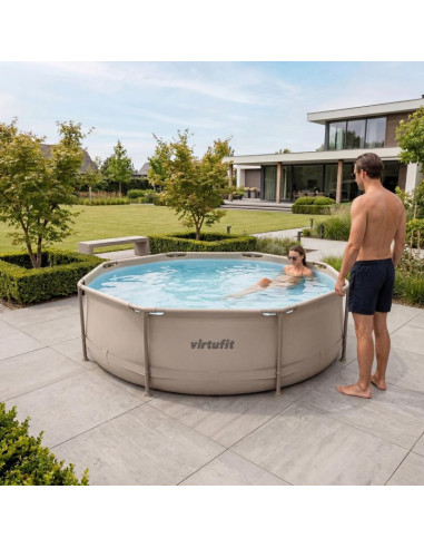Virtufit okrągły basen 305 cm z pompą filtrującą beżowy