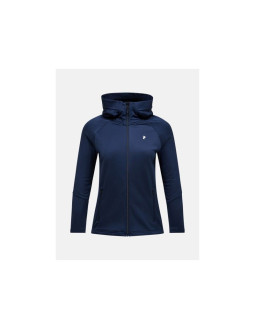 Bluza rozpinana damska peak performance rider essentials zip hood - blue shadow/blue shadow rozmiar: s