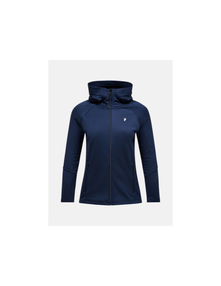 Bluza rozpinana damska peak performance rider essentials zip hood - blue shadow/blue shadow rozmiar: s