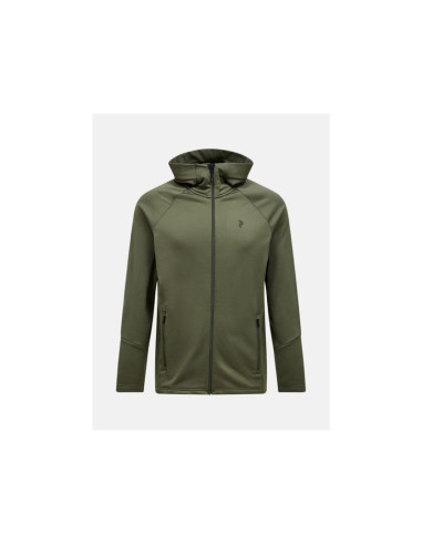 Bluza rozpinana peak performance rider essentials zip hood - pine needle/pine needle rozmiar: l