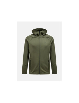 Bluza rozpinana peak performance rider essentials zip hood - pine needle/pine needle rozmiar: m