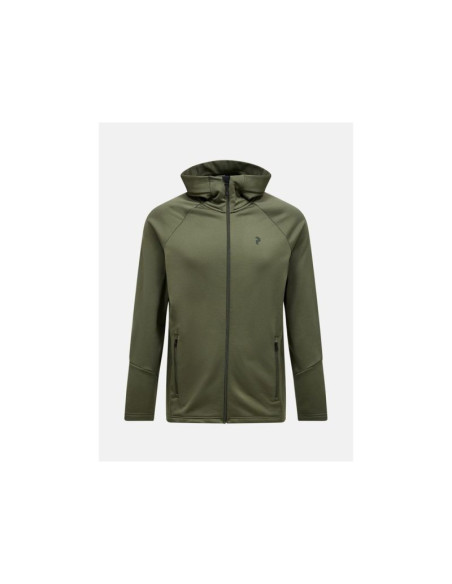 Bluza rozpinana peak performance rider essentials zip hood - pine needle/pine needle rozmiar: m