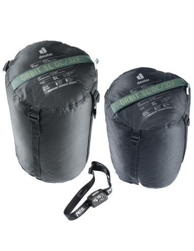 Deuter orbit sl 0c/32f dorosły śpiwór typu mumia tkanina, polietylenosulfon (pes), ripstop zielony