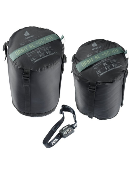 Deuter orbit sl +5c/41f dorosły śpiwór typu mumia tkanina, polietylenosulfon (pes), ripstop zielony