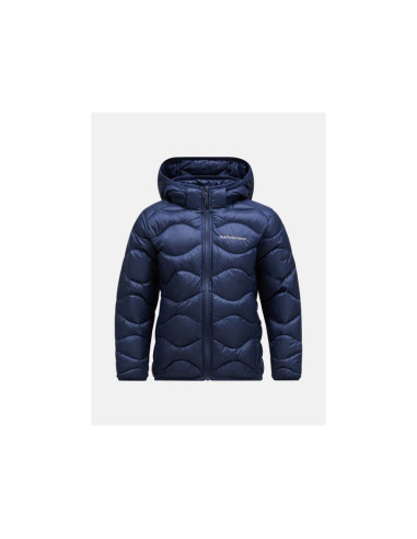 Kurtka puchowa juniorska peak performance jr helium down hood jacket kolor granatowy