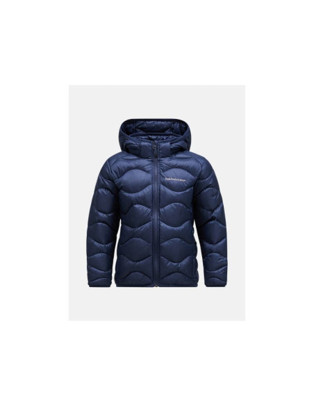 Kurtka puchowa juniorska peak performance jr helium down hood jacket kolor granatowy