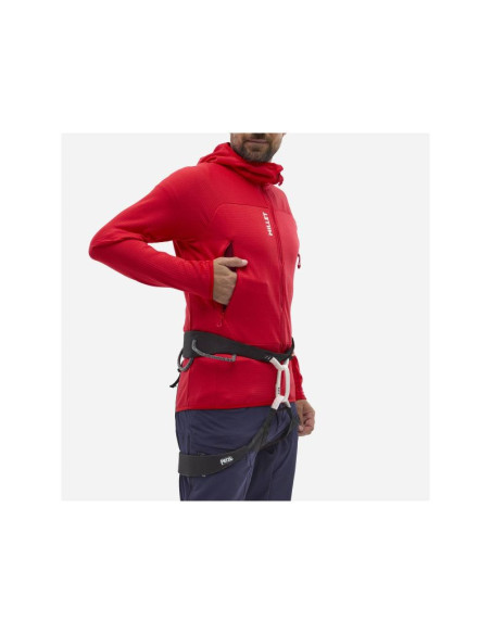 Kurtka millet fusion grid hoodie m czerwony