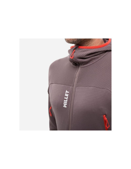Bluza męska millet fusion grid hoodie m fioletowa śliwkowa