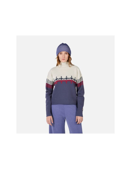 Sweter damski rossignol w patterned tn sweater niebieski