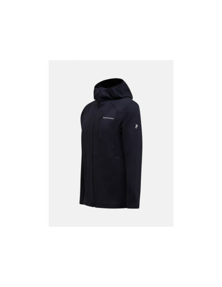 Bluza męska peak performance m trail polartec zip hood kolor czarny