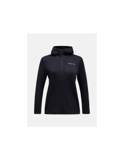 Bluza peak performance w trail polartec zip hood czarny