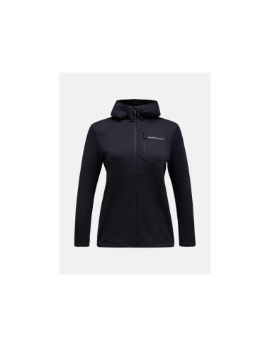 Bluza peak performance w trail polartec zip hood czarny