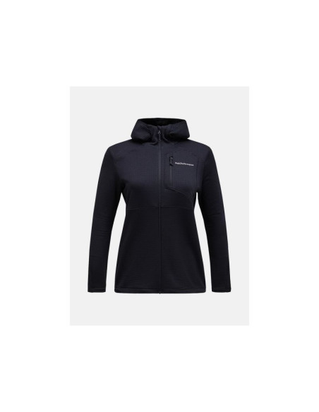 Bluza peak performance w trail polartec zip hood czarny