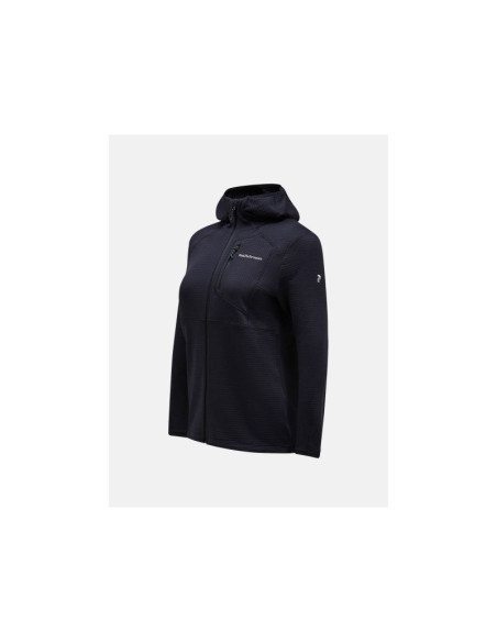 Bluza peak performance w trail polartec zip hood czarny