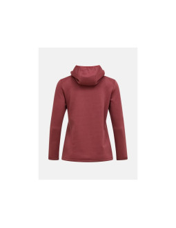 Bluza damska peak performance w trail polartec power grid zip hood kolor czerwony 2
