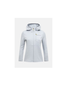 Bluza damska peak performance w trail polartec power grid zip hood kolor szary