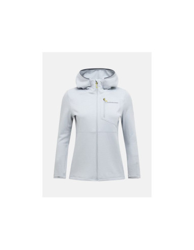 Bluza damska peak performance w trail polartec power grid zip hood kolor szary