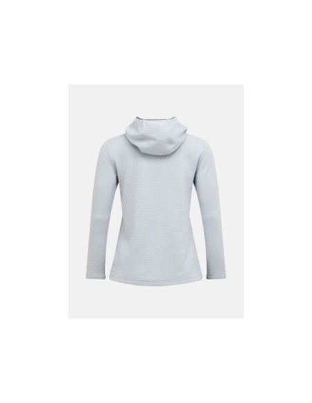 Bluza damska peak performance w trail polartec power grid zip hood kolor szary
