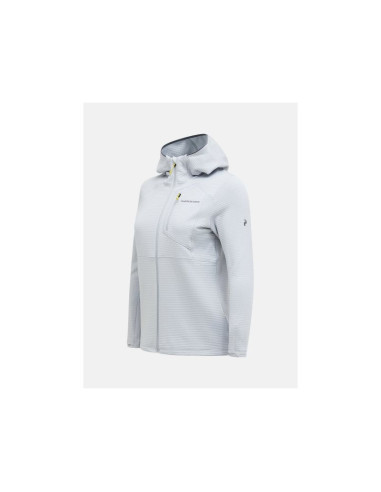 Bluza damska peak performance w trail polartec power grid zip hood kolor szary