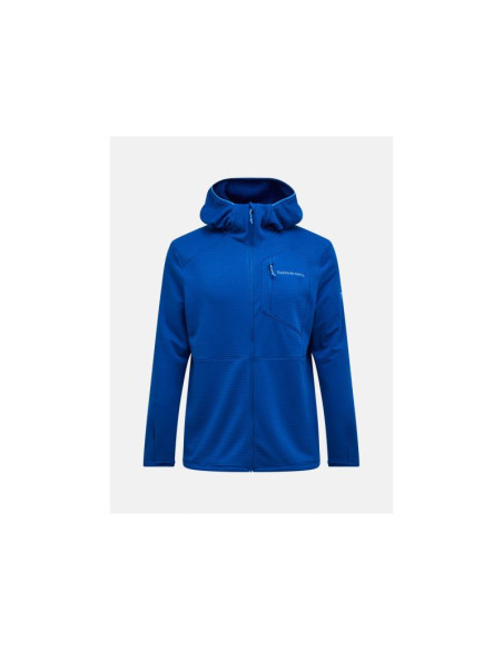 Bluza męska peak performance m trail polartec power grid zip hood kolor niebieski