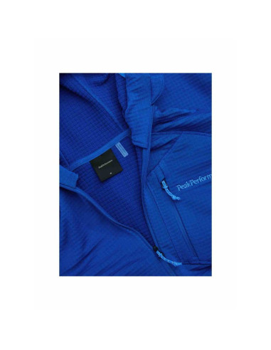 Bluza męska peak performance m trail polartec power grid zip hood kolor niebieski