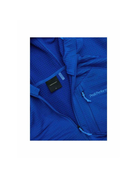 Bluza męska peak performance m trail polartec power grid zip hood kolor niebieski