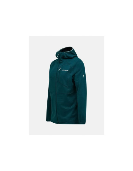Bluza męska peak performance m trail polartec power grid zip hood kolor zielony