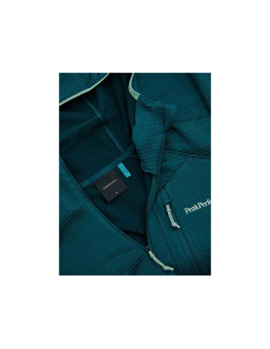 Bluza męska peak performance m trail polartec power grid zip hood kolor zielony