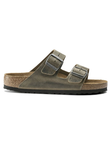 Klapki damskie/męskie birkenstock arizona soft footbed oiled leather narrow faded khaki na wąską stopę olejowana skóra (1019377)
