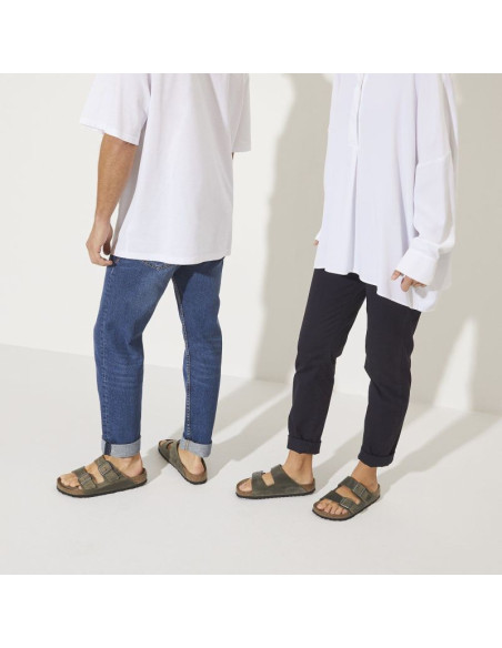 Klapki damskie/męskie birkenstock arizona soft footbed oiled leather narrow faded khaki na wąską stopę olejowana skóra (1019377)