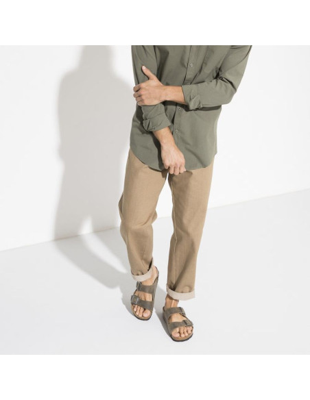 Klapki damskie/męskie birkenstock arizona soft footbed oiled leather narrow faded khaki na wąską stopę olejowana skóra (1019377)
