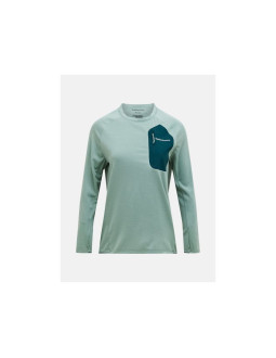 Bluza damska peak performance w freelight polartec power grid crew kolor zielony