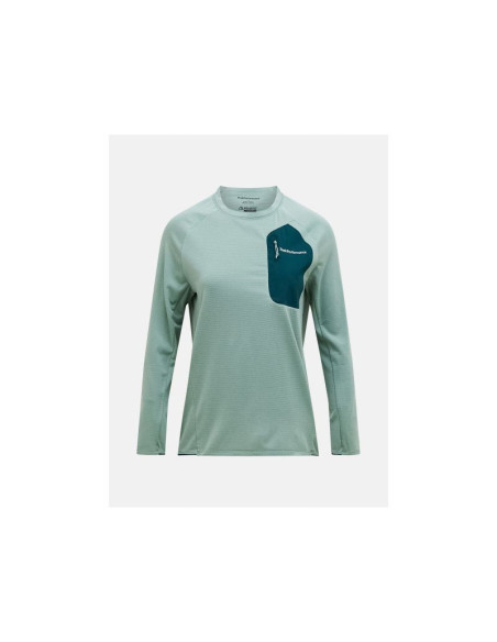 Bluza damska peak performance w freelight polartec power grid crew kolor zielony