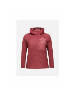Bluza damska peak performance w freelight polartec alpha hood kolor czerwony