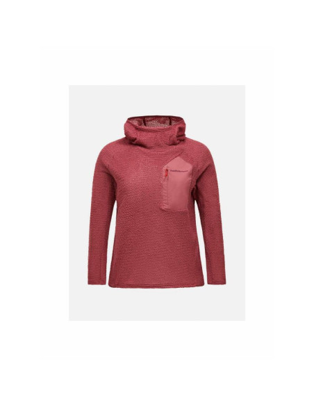 Bluza damska peak performance w freelight polartec alpha hood kolor czerwony