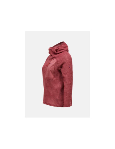 Bluza damska peak performance w freelight polartec alpha hood kolor czerwony