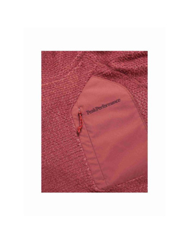 Bluza damska peak performance w freelight polartec alpha hood kolor czerwony