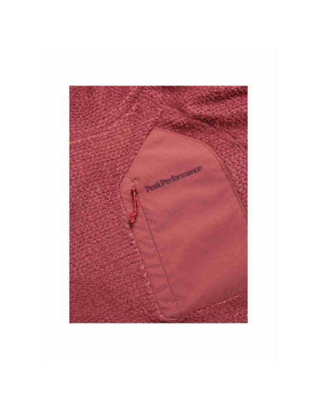 Bluza damska peak performance w freelight polartec alpha hood kolor czerwony
