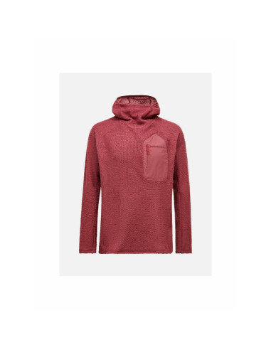 Bluza męska peak performance m freelight polartec alpha hood kolor czerwony