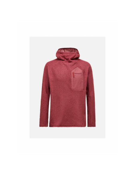 Bluza męska peak performance m freelight polartec alpha hood kolor czerwony