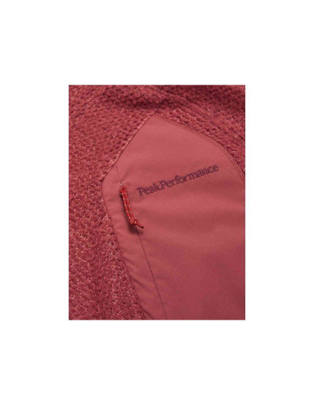 Bluza męska peak performance m freelight polartec alpha hood kolor czerwony