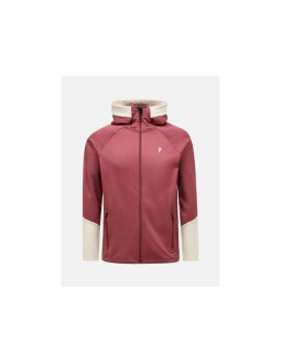 Bluza męska peak performance m rider essentials midlayer zip hood kolor czerwony