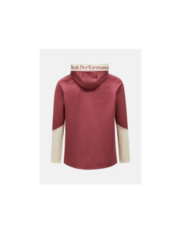 Bluza męska peak performance m rider essentials midlayer zip hood kolor czerwony 2