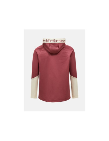 Bluza męska peak performance m rider essentials midlayer zip hood kolor czerwony