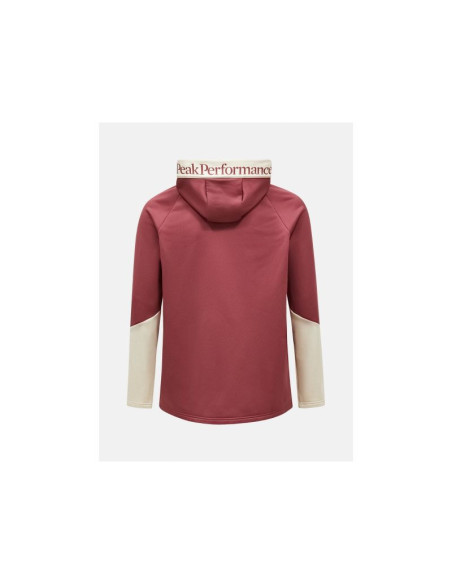 Bluza męska peak performance m rider essentials midlayer zip hood kolor czerwony