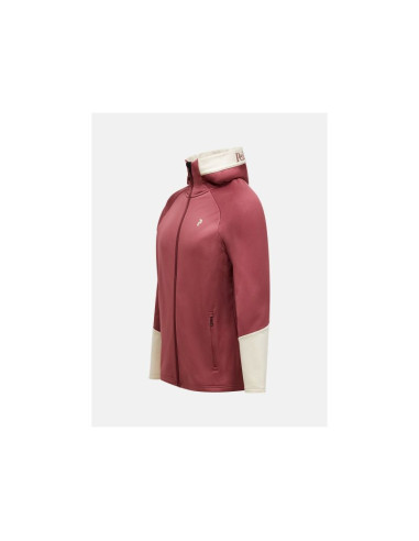 Bluza męska peak performance m rider essentials midlayer zip hood kolor czerwony